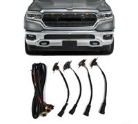 Lot de 4 feux de calandre avant LED ambrés - Couvercle fumé - Faisceau de câblage inclus - Plastique ABS - Compatible avec 1500