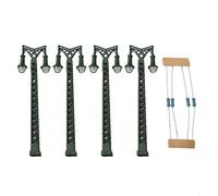 Lot de 4 feux de chemin de fer à LED de calibre N pour modélisme de train, compatible avec 3 V CC ou AC, comprend des résistances de série pour une utilisation avec 12 transformateurs 16 V