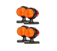 Lot de 4 Feux de Gabarit et d'Encombrement LED Rouge Orange Effet Néon 12V 24V Feux de Position Latéraux Courts en Caoutchouc Tête d'Éclairage Rotative pour Camion Poids Lourds Camping-car Remorque