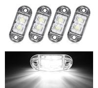 Lot de 4 feux de position latéraux LED 12/24 V pour remorque - Blanc - Feux de position latéraux universels pour camion, remorque, van, bateau, voiture, feux avant et arrière