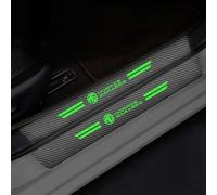 Lot de 4 Fibre De Carbone Plinthes Autocollant pour MG ZS 7 6 Cyberster MG4 EV ES5 HS One GT GS MG3 EZS, Protection Seuil de Porte Voiture Carrosserie, Anti-Dirty Résistant,A