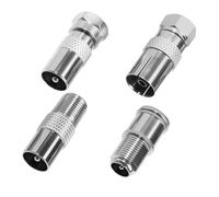 Lot de 4 fiches d'antenne F pour TV, adaptateur d'air TV, adaptateur coaxial F mâle et femelle, prise multimédia, connecteur pour câble satellite
