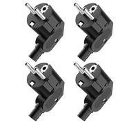 Lot de 4 fiches Schuko - Prise Schuko IP20 - Pour l'intérieur - Prise européenne en plastique 250 V (16 A) - Pour câble de 8 à 10 mm - IP20 - Pour l'intérieur - Noir