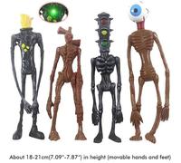 Lot de 4 figurines d'action à tête de sirène lumineuses, jouets effrayants pour garçons, monstre d'horreur, figurines d'animaux de