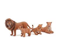 Lot de 4 figurines d'animaux de lion, lions safari africains, 12 cm x 7 cm