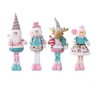Lot de 4 figurines de bonhomme de neige extensibles pour la maison et le bureau, poupée télescopique en tissu conçue pour ajouter de la joie à n'importe quelle pièce