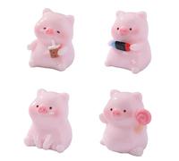 Lot de 4 figurines de cochons minis en résine pour décoration de jardin, miniatures, accessoires de maison de poupée, ornement cadeau, accessoires de jardin féeriques