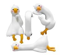 Lot de 4 figurines de décoration pour moniteur, cadre d'oies, 2,7 x 2,7 x 5,5 cm, accessoire de présentation d'animaux, pour la maison, la chambre, l'étude, le lieu de travail, l'étagère, l'armoire