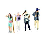 Lot de 4 figurines de diorama miniatures 1/64 pour enfants, garçons, filles, adultes