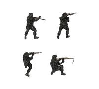 Lot de 4 figurines de flics 1/72 - Décoration de table de sable - Diorama - Style A
