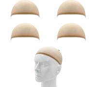 Lot De 4 Filets À Cheveux En Nylon Respirant Et Extensible Pour Perruques, Bonnet De Perruque Beige Nu, Filet De Perruque Élastique Pour Le Quotidien, Halloween, Cosplay, Fête, Bal, Dîner De