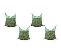 Lot de 4 Filets à Foin pour Chevaux, Sac à Foin Filet d'alimentation Filet de Nourriture Maillage 4,5 x 4,5 cm 4 pcs Carré 0,9x1,5 m PP