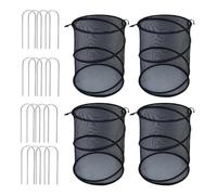 Lot de 4 Filets de Jardin en Maille pour - Tente de Culture Anti-Mouches avec 16 piquets - Barrière Anti-Insectes - Barrière pour Animaux - pour Jardin, légumes, Fleurs, Fruits