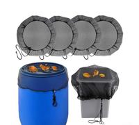 Lot de 4 filets de pluie - 95 cm de diamètre - Avec cordon de serrage réglable - Protection contre les débris - En polyester - Noir