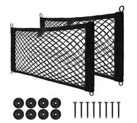 Lot de 4 filets de rangement élastiques pour voiture, camping-car, caravane et bus, 25 cm x 45 cm, noir (compatible T4/T5)