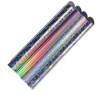 Lot de 4 films adhésifs hologrammes - À paillettes - En vinyle - Pour bricolage - 100 cm x 33 cm (multicolore 2)