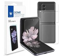 Lot de 4 films de protection d'écran anti-chocs en forme de dôme blanc pour Samsung Galaxy Z Flip 3 - Transparent HD - Auto-cicatrisant