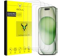 Lot de 4 films de protection d'écran pour iPhone 15 6,1" en verre trempé [Ultra HD] [3D Touch] [compatible avec coques]