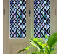 Lot de 4 films décoratifs pour vitrail 3D en malachite avec bloc et intimité pour une utilisation intérieure dans la salle de bain et le bureau
