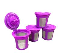 Lot de 4 filtres à café K en plastique réutilisables pour cafetières, ajustement universel, filtres à café rechargeables (4)