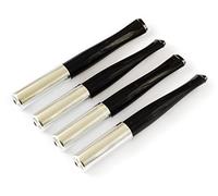 Lot de 4 filtres à cigarettes Denicotea avec éjecteur noir et argenté