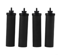 Lot de 4 filtres à eau à charbon actif de rechange en coquille de noix de coco pour systèmes Larayci Gravity, Travel, Big Royal, Imperial et Crown Series - Noir