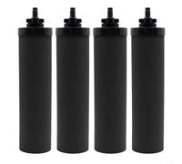 Lot de 4 filtres à eau à charbon actif noirs pour systèmes de filtration Gravity Larayci, compatibles avec les séries Travel, Big, Royal, et Crown