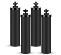 Lot de 4 filtres à eau de rechange pour système de filtre à eau Berkey, certifié NSF/ANSI 42, éléments de filtres à charbon actif, compatibles avec le système de filtration par gravité Berkey BB9-2