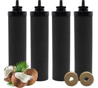 Lot de 4 filtres à eau noirs de rechange pour système de filtration à gravité BB9-2
