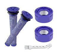 Lot de 4 filtres de rechange avec brosse de nettoyage pour Dyson V8 Absolute, V8 Animal, V7 Absolute, V7 Motorhead, V7 Animal - 2 post-filtres HEPA, 2 pré-filtres, remplace les pièces # 965661-01 et