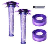 Lot de 4 filtres de rechange compatibles avec Dyson V8 Extra Nickel, V8 Origin Extra, V8 Animal Extra, V8 Focus Mattress sans fil, 2 post-filtres et 2 pré-filtres, pièce n° 965661-05