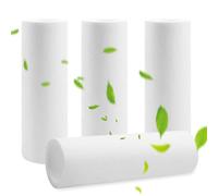 Lot de 4 filtres de rechange de 50 µm compatibles avec les filtres à eau Grünbeck FS 1", filtre à eau domestique, sans cloche de protection, coton PP, bougies filtrantes, compatibles avec les filtres