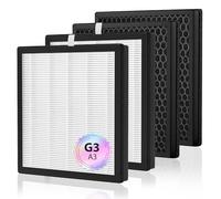 Lot de 4 filtres de rechange G3/A3 compatibles avec le purificateur d'air AMEIFU G3, également compatible avec VEWIOR A3 et Tailulu HQZZ-260, filtre HEPA 3 en 1, charbon actif et préfiltre