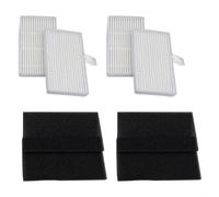 Lot de 4 filtres de rechange pour aspirateur robot Cecotec Conga 7490 Immortal, 8290 Immortal, piège à poussière haute efficacité pour capturer les squames et les cheveux, plastique facile à installer