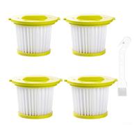 Lot de 4 filtres de rechange pour aspirateur Ryobi PCL700 PCL704 CL705 18 V avec brosse de nettoyage pour nettoyage de la maison