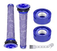 Lot de 4 filtres de rechange pour aspirateurs Dyson V8 Absolute, V8 Animal, V7 Absolute Motorhead Animal, 2 post-filtres HEPA, 2 pré-filtres, 1 brosse, remplace les pièces # 965661-01 et 967478-01