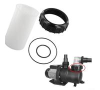 Lot de 4 filtres de rechange pour pompe de piscine et collier fileté compatibles avec modèles Steinbach SPS25/SPS50/SPS75/SPS100