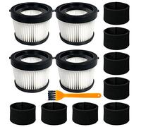 Lot de 4 filtres HEPA DCV5011H compatibles avec aspirateur à main sans fil DEWALT DCV501HB, avec 8 filtres à manchon en mousse et 1 brosse