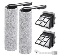 Lot de 4 filtres HEPA de Rechange Compatibles avec Tine-co Floor One S5 Combo Aspirateur Humide et Sec, 2 Brosse à Rouleau + 2 Filtre D'aspirateur + 1 Brosse de Nettoyage (incompatible Floor One S5)