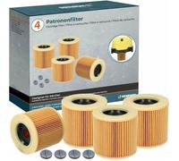 Lot de 4 Filtres Kärcher Compatibles WD2/WD3/MV3/SE4001 - Remplacement 6.414-552.0/772.0/547.0 (Aspirateur Eau et Poussière)