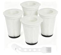 Lot de 4 filtres pour aspirateur compatibles avec Einhell TE-SV18 Li, avec 1 brosse