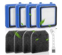 Lot de 4 filtres QX7 pour aspirateur AEG QX6 QX7 QX8-2 ASKW1 - Kit de filtres de rechange pour AEG avec 4 filtres pré-moteur, 4 filtres hygiéniques, 1 brosse de nettoyage, lavables