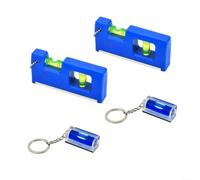 Lot de 4 flacons à bulles magnétiques de haute précision pour surfaces métalliques, tuyaux, conduits - 2 x 4,5 cm - Bleu