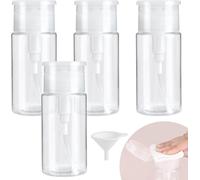 Lot De 4 Flacons À Pompe De 100 Ml,En Plastique,Avec 1 Entonnoir,Convient Pour Le Stockage Du Démaquillant Et Du Nettoyant Pour Le Visage