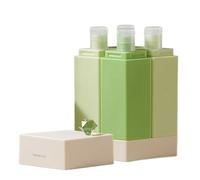 Lot de 4 flacons de produits de toilette de voyage étanches et réutilisables pour shampooing, lotion, après-shampoing et gel douche | Rangement portable pour savon liquide pour homme et femme