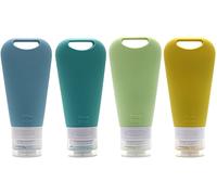 Lot De 4 Flacons De Voyage En Silicone,4 Recharges À Preuve De Fuite,Conteneurs De Voyage,Conteneurs De Voyage Pour Crème Solaire,Shampooing,Lotion,Gel,Douche,Cosmétiques (90 Ml)
