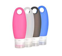 Lot de 4 flacons de voyage portables souples en silicone anti-fuite 98 ml