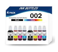 Lot de 4 flacons d'encre (127 ml/70 ml) compatibles avec les imprimantes Epson séries L4151 L4153 L4156 L4158 L4163 L4165 L4166 L4167 L4168 remplaçant les recharges d'encre Eps(Size:2Set,Color:4Color)