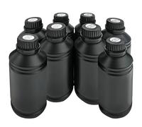Lot de 4 flacons d'encre UV blanche et vernis véritable pour imprimante 3001U, 500 ml, couche de finition blanche opaque et brillante pour étiquettes, compatible avec système de plastification