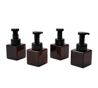 Lot de 4 flacons distributeurs de mousse ambrée de 250 ml pour savon, shampooing et soins de la peau, recharge et réutilisation sans effort